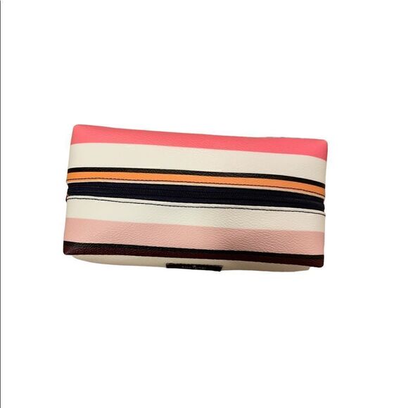 Kate Spade Shore St. Berber Stripe Cosmetic Bag NWOT - Picture 2 of 5